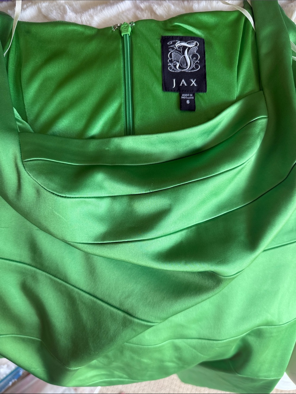 JAX Emerald GreenStraps Draped Neckline Dress